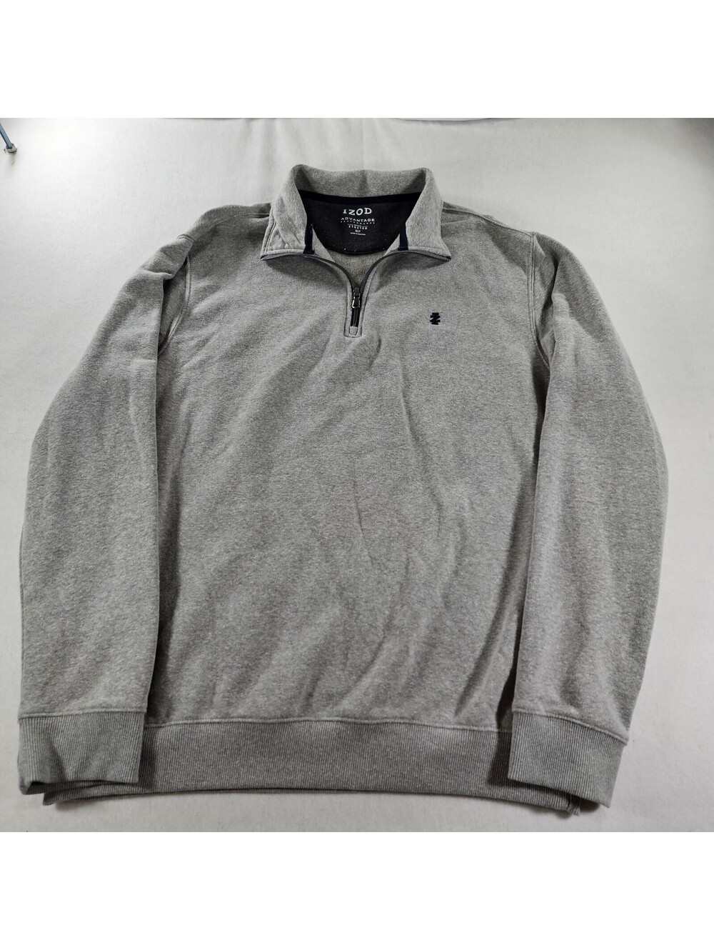 Izod Advantage Performance 1/4 Zip Pullover Sweater M XLT Grey Natural Stretch